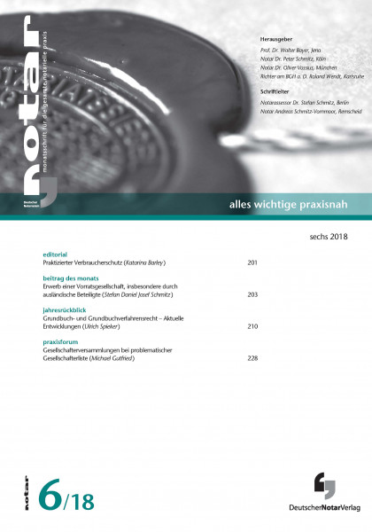 notar - monatsschrift für die gesamte notarielle praxis