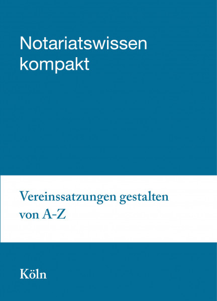 22.04.20 in Köln: Vereinssatzungen gestalten von A bis Z