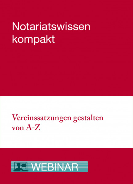 Online-Seminar: 01.09.2021 - Vereinssatzungen gestalten von A bis Z